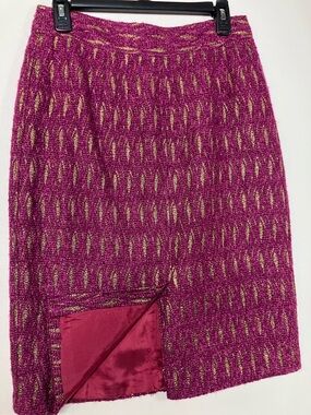 Metallic Pencil Skirt by Craig Taylor- Plum & Gold Sz 4